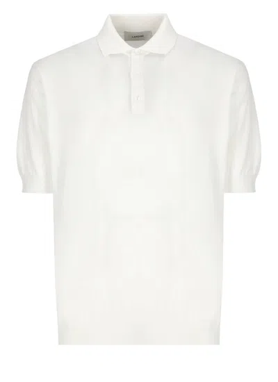 Lardini White Cotton Three Buttons Polo Shirt