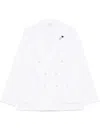 Lardini Double-breasted Linen Jacket With Brooch Detail