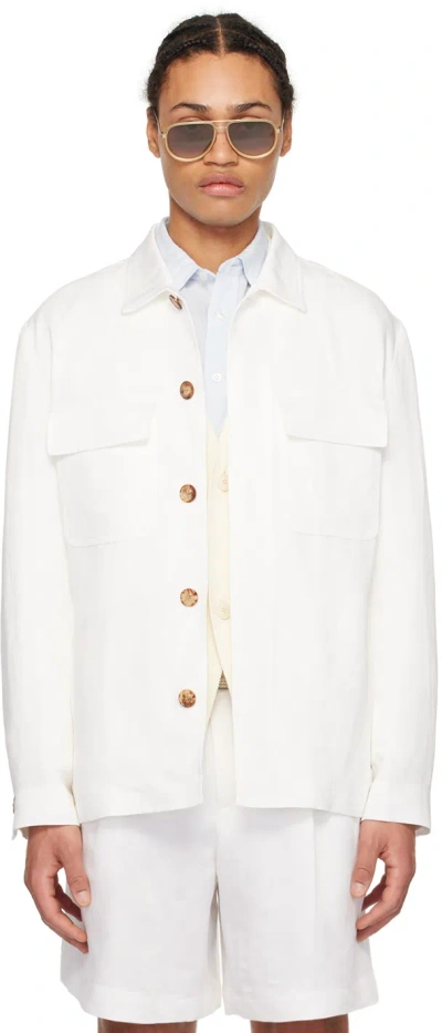 Lardini White Four-pocket Jacket In 100