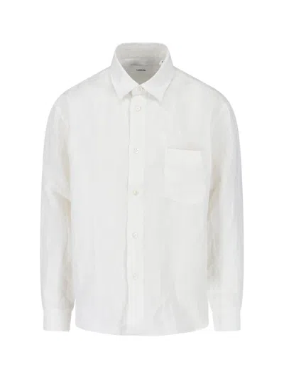 Lardini White Long-sleeved Front Pocket Shirt