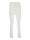 Lardini White Pants With Elastic Waist And Drawstring In Cotton Man In White