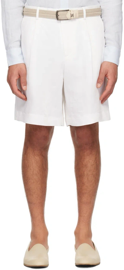 Lardini White Pleated Shorts In 100