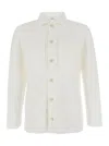Lardini White Shirt With Classic Collar And Two Front Patch Pockets In Cotton Man In White