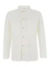 Lardini White Shirt With Classic Collar And Two Front Patch Pockets In Cotton Man