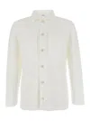Lardini White Shirt With Classic Collar And Two Front Patch Pockets In Cotton Man In White
