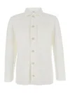 Lardini White Shirt With Classic Collar And Two Front Patch Pockets In Cotton Man In White