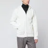 Lardini White Wool And Cashmere Hooded Cardigan In Animal Print