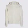 Lardini Crewneck Sweater With Front Pockets And Hood In Neutral