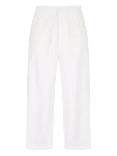 Lardini Wide Trousers In White Cotton