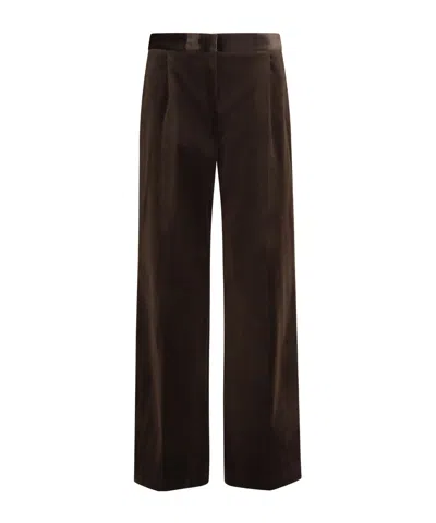 Lardini Wide-leg Casual Trousers In Brown