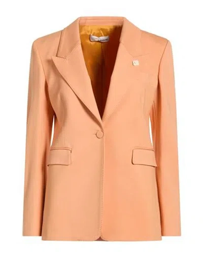 Lardini Woman Blazer Apricot Size 4 Viscose, Polyamide, Elastane In Orange