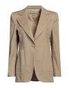 Lardini Woman Blazer Beige Size 12 Viscose, Polyamide, Elastane In Beige