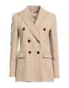 Lardini Woman Blazer Beige Size 12 Viscose, Polyester