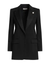 Lardini Woman Blazer Black Size 10 Polyester, Wool, Elastane In Black