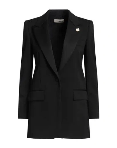 Lardini Woman Blazer Black Size 10 Polyester, Wool, Elastane