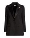 Lardini Woman Blazer Black Size 10 Polyester, Wool, Elastane In Black