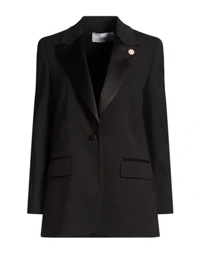 Lardini Woman Blazer Black Size 10 Polyester, Wool, Elastane