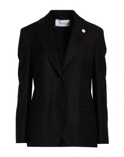 Lardini Woman Blazer Black Size 10 Wool, Elastane