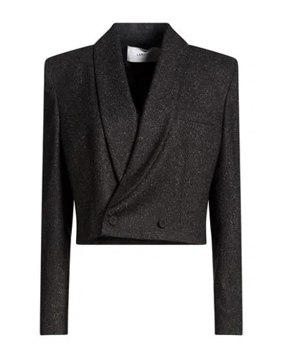 Lardini Woman Blazer Black Size 10 Wool, Polyester, Acrylic, Silk, Elastane