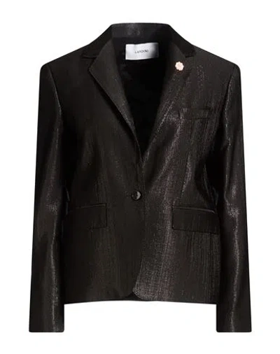 Lardini Woman Blazer Black Size 10 Wool, Polyester, Nylon