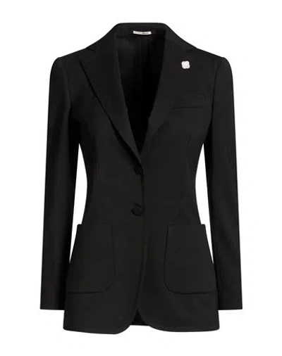 Lardini Woman Blazer Black Size 2 Polyester, Wool, Elastane