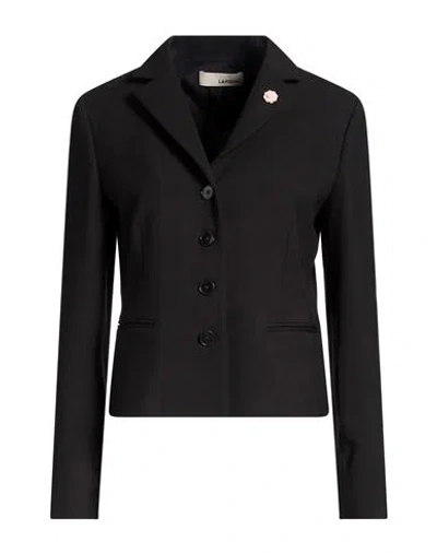 Lardini Woman Blazer Black Size 6 Polyester, Virgin Wool, Elastane, Polyamide