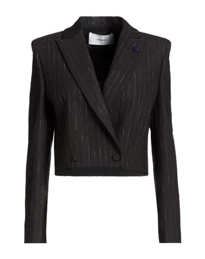 Lardini Woman Blazer Black Size 6 Wool, Viscose, Nylon, Polyamide, Cotton