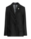 Lardini Woman Blazer Black Size 8 Linen