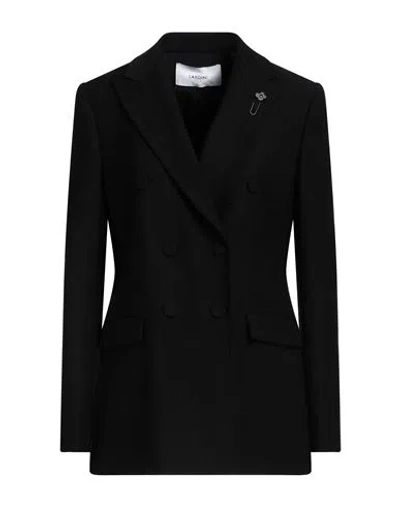 Lardini Woman Blazer Black Size 8 Viscose, Pbt - Polybutylene Terephthalate