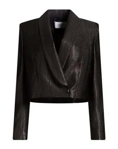 Lardini Woman Blazer Black Size 8 Wool, Polyester, Nylon