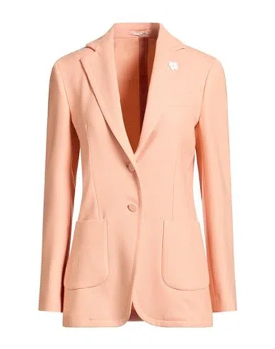 Lardini Woman Blazer Blush Size 8 Polyester, Wool, Elastane In Orange