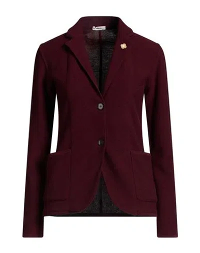 Lardini Woman Blazer Burgundy Size 4 Wool In Red
