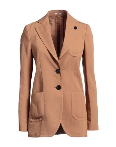 Lardini Woman Blazer Camel Size 10 Viscose, Polyester In Beige