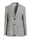 Lardini Woman Blazer Grey Size 10 Linen, Wool