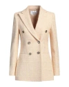 Lardini Woman Blazer Cream Size 10 Cotton, Polyamide, Viscose In White