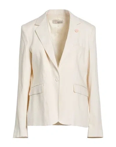 Lardini Woman Blazer Cream Size 8 Viscose In White