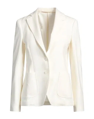 Lardini Woman Blazer Cream Size 6 Virgin Wool In White