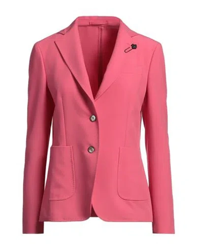 Lardini Woman Blazer Fuchsia Size 6 Polyester, Rayon, Elastane In Pink