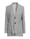 Lardini Woman Blazer Grey Size 10 Linen, Wool