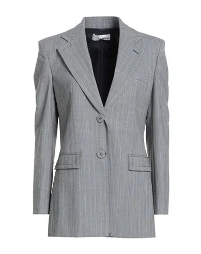 Lardini Woman Blazer Grey Size 10 Polyester, Wool, Elastane In Gray