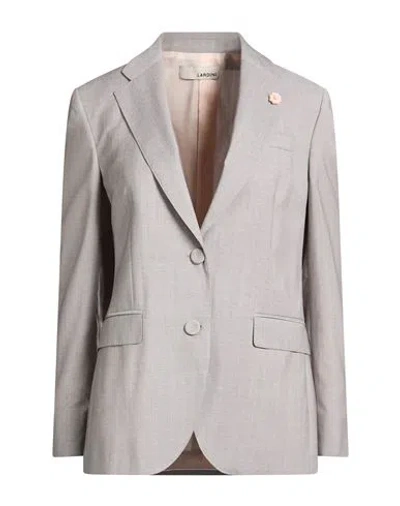 Lardini Woman Blazer Grey Size 10 Wool In Gray