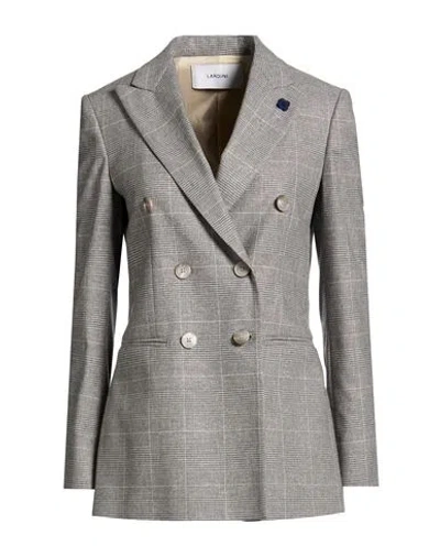 Lardini Woman Blazer Grey Size 6 Viscose, Polyester, Polyamide, Elastane In Gray