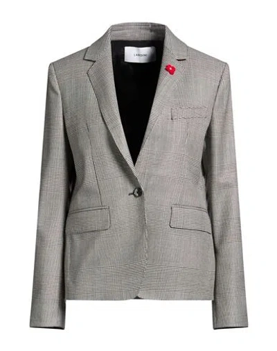 Lardini Woman Blazer Grey Size 6 Wool In Gray