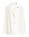 Lardini Woman Blazer Ivory Size 10 Linen In White