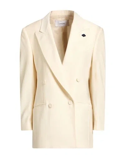 Lardini Woman Blazer Ivory Size 8 Wool In White