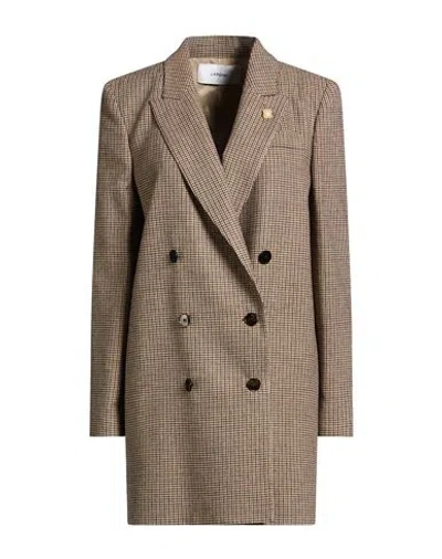 Lardini Woman Blazer Light Brown Size 6 Wool, Viscose, Polyester, Elastane
