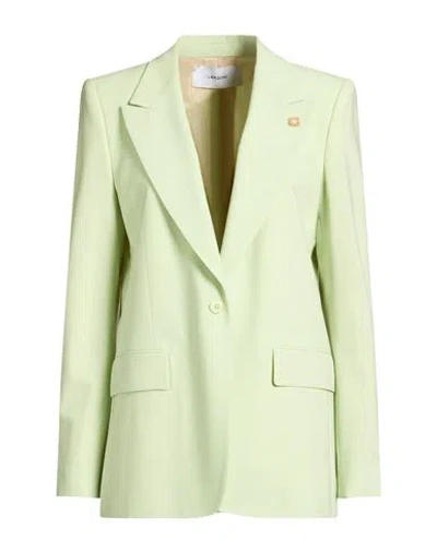 Lardini Woman Blazer Light Green Size 10 Wool, Elastane