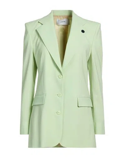 Lardini Woman Blazer Light Green Size 12 Wool, Elastane
