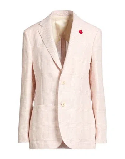 Lardini Woman Blazer Light Pink Size 16 Linen, Virgin Wool