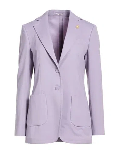 Lardini Woman Blazer Lilac Size 10 Polyester, Wool, Elastane In Purple